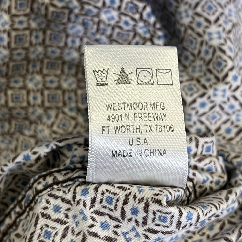 Panhandle Rough‎ Stock Western Shirt Mens XL Geometric Embroidered Sleeve Snap - Picture 10 of 13